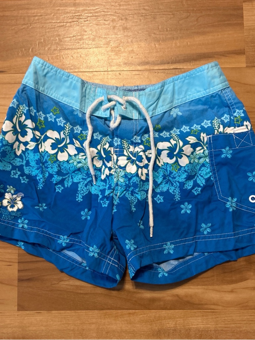 Blue Floral Women's Swim Shorts